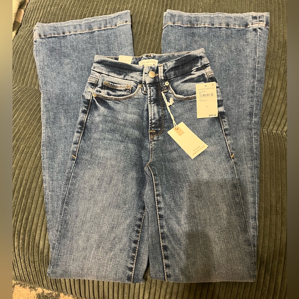 Good American High Waist Flare Jeans NEW